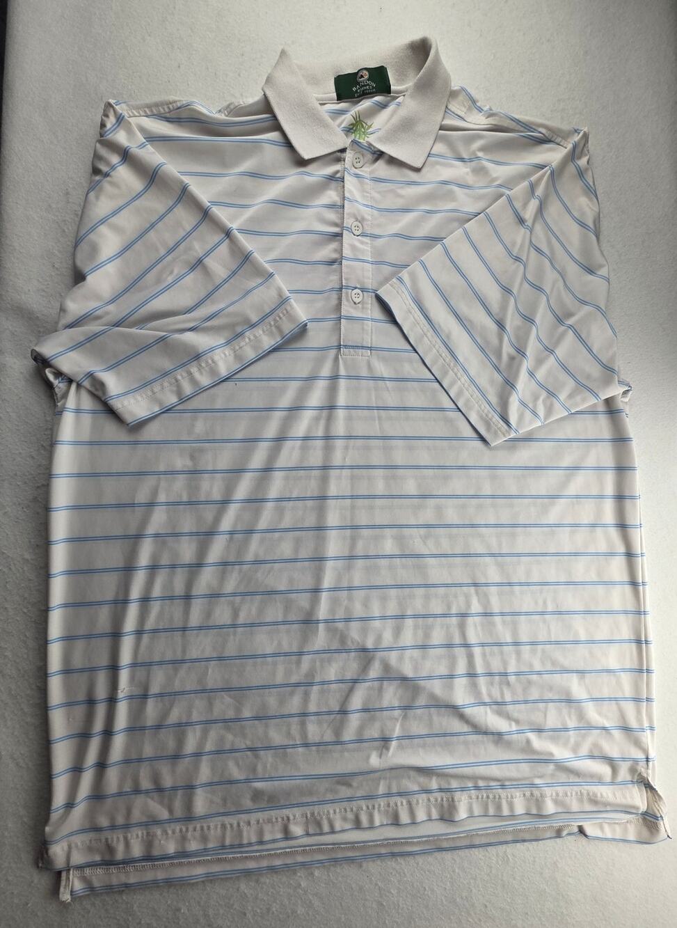 Bandon Dunes Golf Resort Eco Tek Striped Polo Size Large